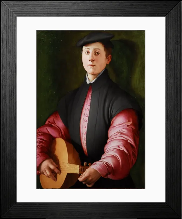 Framed Print : Portrait of a Luteplayer, ca 1528-1529 Framed Print : Portrait of a Luteplayer, ca 1528-1529
