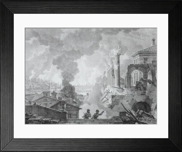 Framed Print : Fire of Moscow on September 1812 (The French in Moscow), 1824 Framed Print : Fire of Moscow on September 1812 (The French in Moscow), 1824