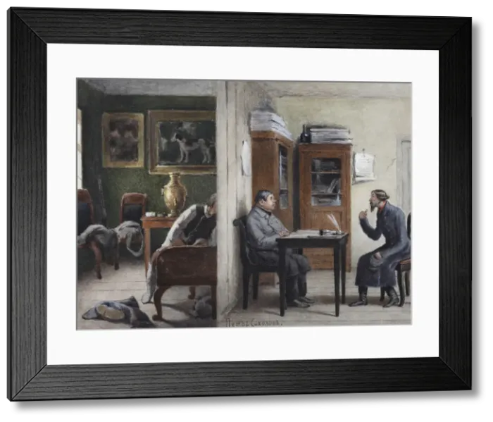 Framed Print : Illustration for the story The Office (from A Sportsmans Sketches) by Ivan Turgenev, 1880s Framed Print : Illustration for the story The Office (from A Sportsmans Sketches) by Ivan Turgenev, 1880s