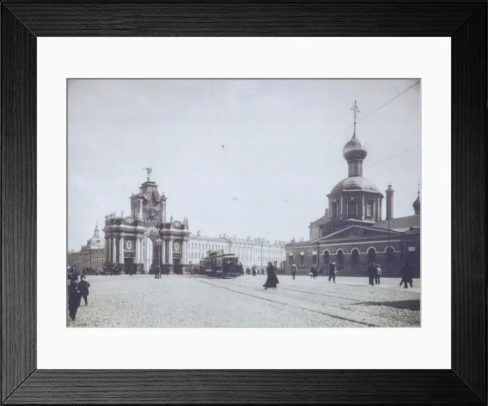 Framed Print : The Red Gates and the Church of Three Holy Hierarchs in Moscow, 1900s-1910s Framed Print : The Red Gates and the Church of Three Holy Hierarchs in Moscow, 1900s-1910s