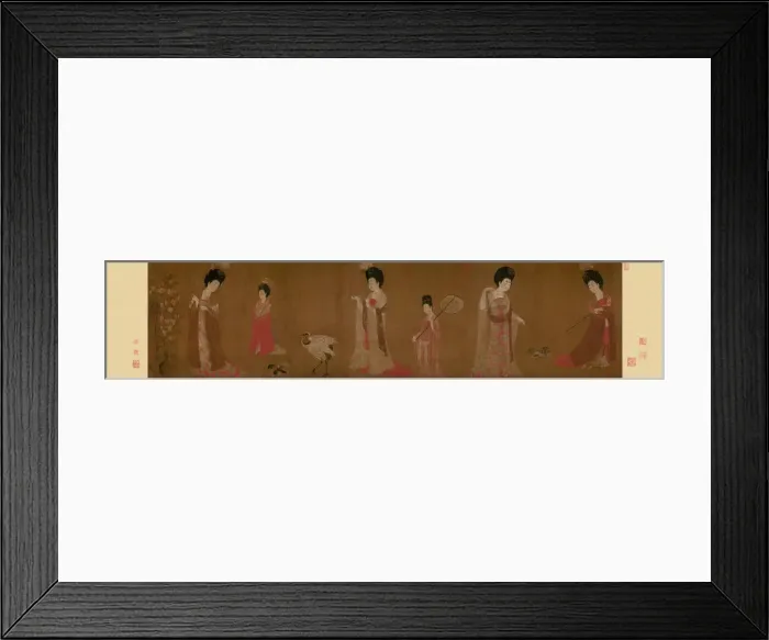 Framed Print : Court Ladies Wearing Flowered Headdresses, 8th century Framed Print : Court Ladies Wearing Flowered Headdresses, 8th century