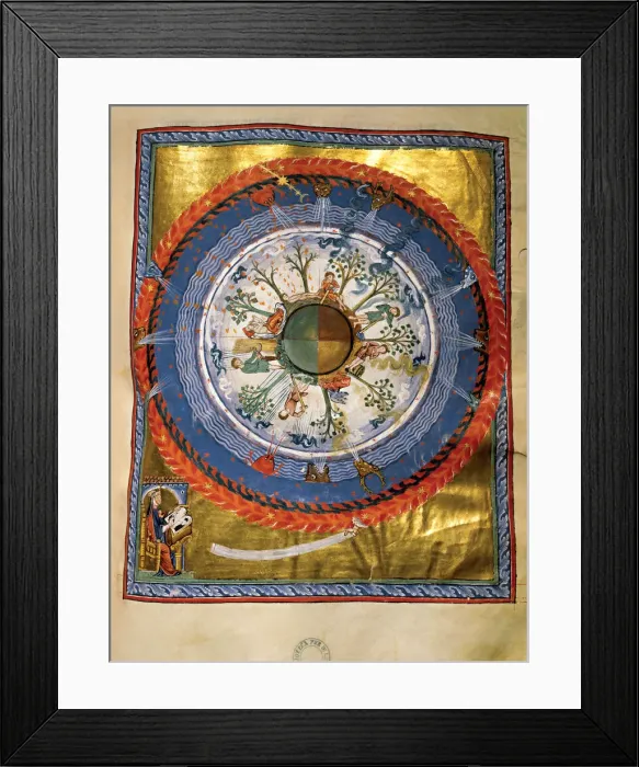 Framed Print : Cosmos, Body, and Soul. (Vision from Liber Divinorum Operum), ca 1220-1230 Framed Print : Cosmos, Body, and Soul. (Vision from Liber Divinorum Operum), ca 1220-1230