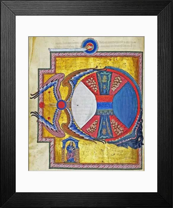 Framed Print : Living, Dying and Purgatory. (Vision from Liber Divinorum Operum), ca 1220-1230 Framed Print : Living, Dying and Purgatory. (Vision from Liber Divinorum Operum), ca 1220-1230