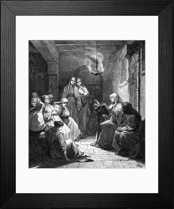 Framed Print : Hrotsvit as the canoness of the Gandersheim Abbey, 19th century Framed Print : Hrotsvit as the canoness of the Gandersheim Abbey, 19th century