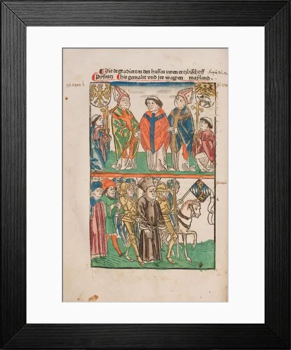 Framed Print : Jan Hus delivered over to the secular power (Illustration from the Richentals illustrated Framed Print : Jan Hus delivered over to the secular power (Illustration from the Richentals illustrated
