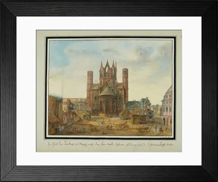 Framed Print : Liebfrauenplatz and Mainz Cathedral from the east, 1812 Framed Print : Liebfrauenplatz and Mainz Cathedral from the east, 1812