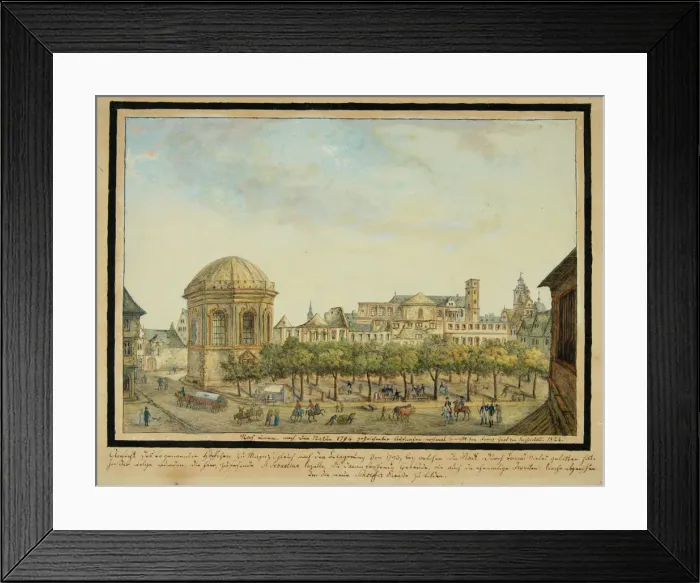 Framed Print : The little court in Mainz with the Sebastian chapel and the ruin of the Jesuit Church, 1824 Framed Print : The little court in Mainz with the Sebastian chapel and the ruin of the Jesuit Church, 1824