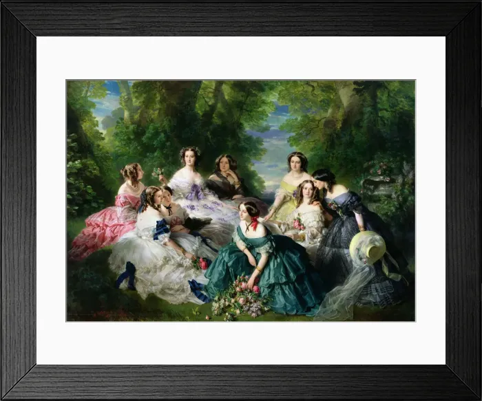 Framed Print : Empress Eugenie (1826-1920) Surrounded by Her Ladies-in-Waiting, 1855 Framed Print : Empress Eugenie (1826-1920) Surrounded by Her Ladies-in-Waiting, 1855