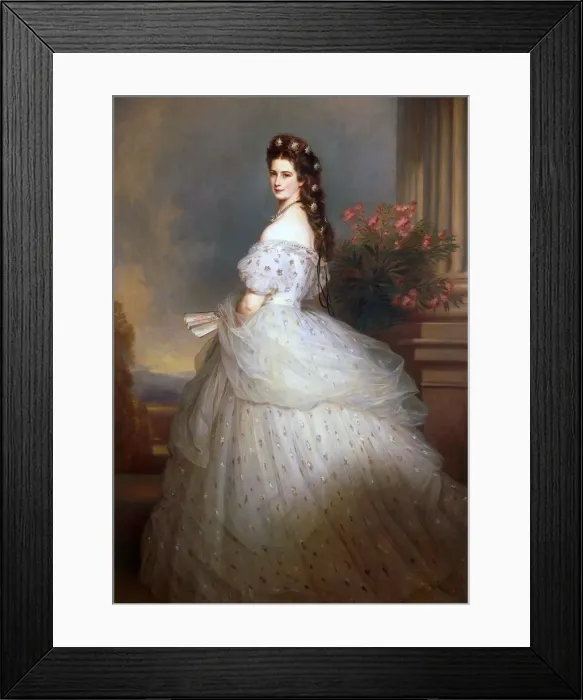 Framed Print : Empress Elisabeth of Austria with Diamond stars in her hair, 1865 Framed Print : Empress Elisabeth of Austria with Diamond stars in her hair, 1865
