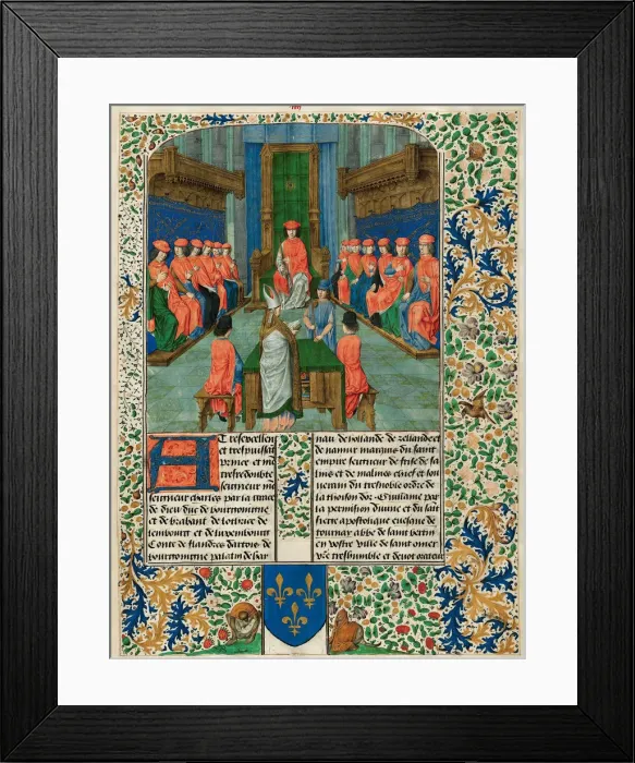 Framed Print : Meeting of the Order of the Golden Fleece chaired by Charles the Bold, 1475-1480 Framed Print : Meeting of the Order of the Golden Fleece chaired by Charles the Bold, 1475-1480