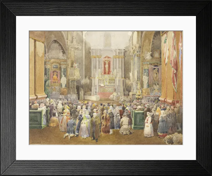 Framed Print : Interior of a Church during Mass, 1845 Framed Print : Interior of a Church during Mass, 1845