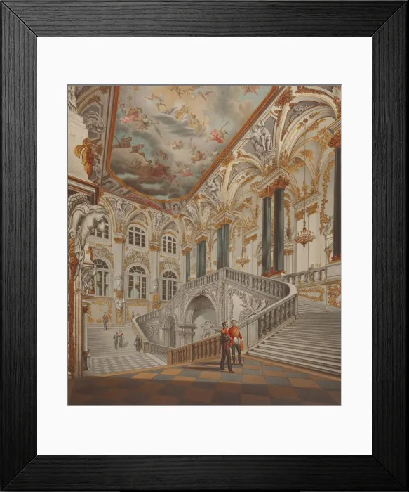 Framed Print : The Grand staircase of the Winter palace (Also known as Ambassadors staircase or Framed Print : The Grand staircase of the Winter palace (Also known as Ambassadors staircase or