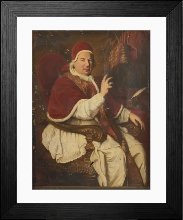 Framed Print : Portrait of the Pope Benedict XIV (1675-1758), Second Half of the 18th cen Framed Print : Portrait of the Pope Benedict XIV (1675-1758), Second Half of the 18th cen
