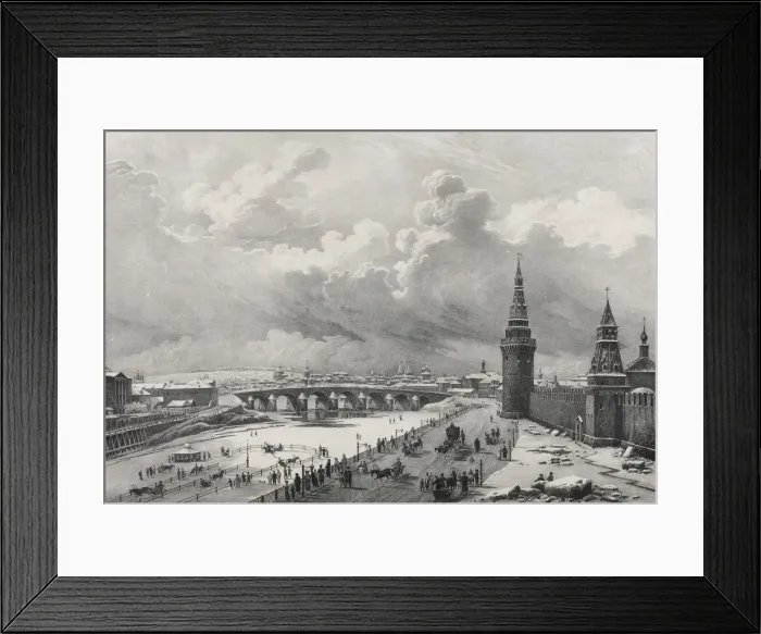 Framed Print : View of the Moscow Kremlin and the Kamenny Bridge (Greater Stone Bridge), 1825 Framed Print : View of the Moscow Kremlin and the Kamenny Bridge (Greater Stone Bridge), 1825