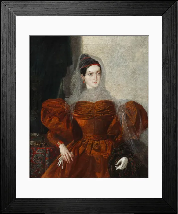 Framed Print : Portrait of Vera Alexandrovna Nashchokina (1811-1900), End 1830s Framed Print : Portrait of Vera Alexandrovna Nashchokina (1811-1900), End 1830s