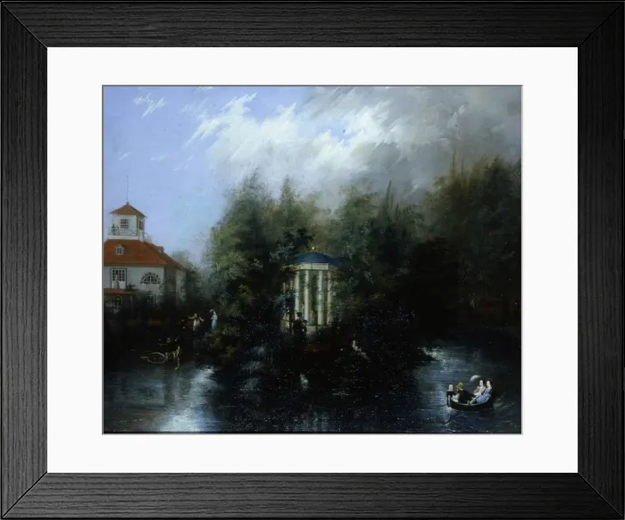 Framed Print : Pond in the Estate Garden, 1843 Framed Print : Pond in the Estate Garden, 1843