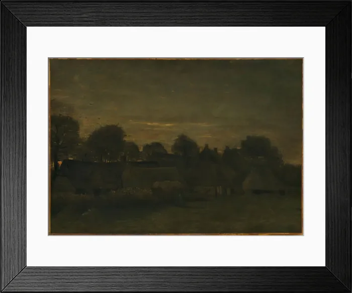 Framed Print : Farming Village at Twilight, 1885 Framed Print : Farming Village at Twilight, 1885