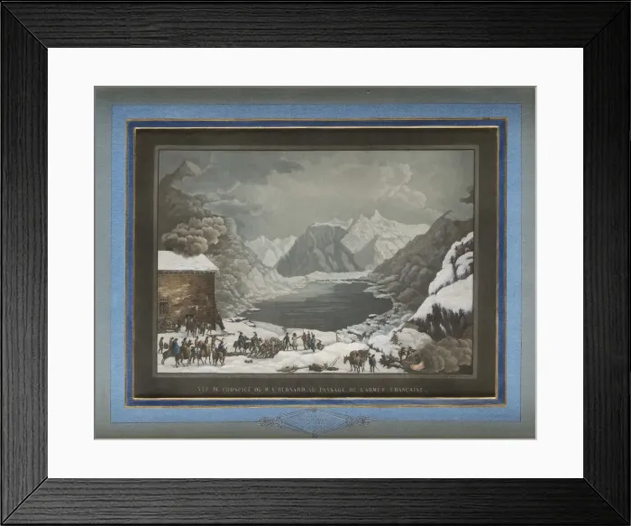 Framed Print : Napoleon passing the Great St Bernard Pass Framed Print : Napoleon passing the Great St Bernard Pass