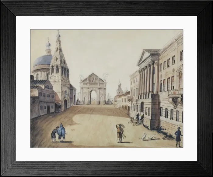 Framed Print : View of the Strastnaya Square in Moscow, Early 1800s Framed Print : View of the Strastnaya Square in Moscow, Early 1800s