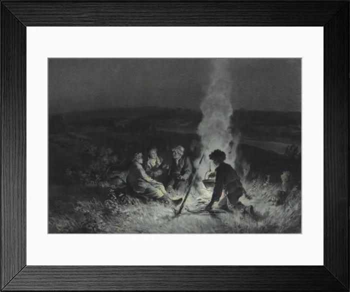 Framed Print : The Night Watch. Illustration for Sketches from a Hunters Album by I. Turgenev, 1883-1884 Framed Print : The Night Watch. Illustration for Sketches from a Hunters Album by I. Turgenev, 1883-1884