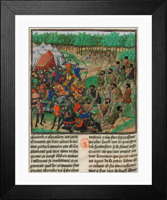 Framed Print : The army of Alexander the Great fights the Giants, 1448 Framed Print : The army of Alexander the Great fights the Giants, 1448