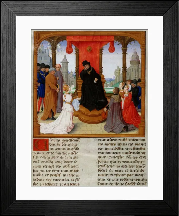 Framed Print : Charles the Bold, dressed in black in mourning for Philip the Good, Mid of the 15th cen Framed Print : Charles the Bold, dressed in black in mourning for Philip the Good, Mid of the 15th cen