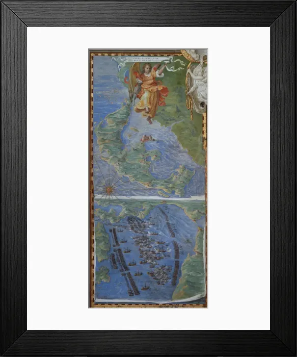 Framed Print : Corfu island and The Battle of Lepanto, 1583 Framed Print : Corfu island and The Battle of Lepanto, 1583