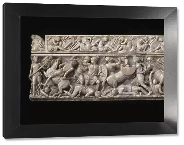 Sarcophagus with battle scenes between the Greeks and the Amazons, 2nd cen. AD