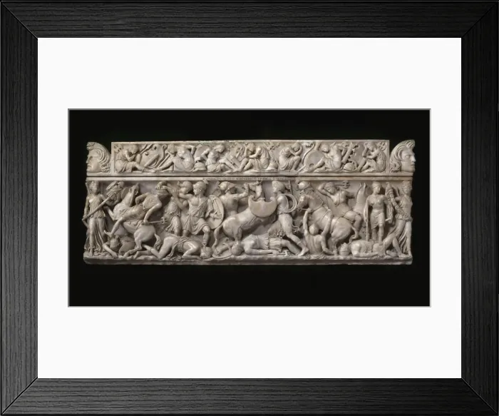 Framed Print : Sarcophagus with battle scenes between the Greeks and the Amazons, 2nd cen. AD Framed Print : Sarcophagus with battle scenes between the Greeks and the Amazons, 2nd cen. AD