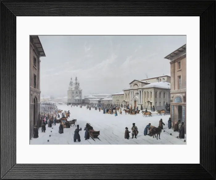 Framed Print : Okhotny Ryad Street (Hunting Row) and the Assembly of the Nobility House in Moscow, 1840s Framed Print : Okhotny Ryad Street (Hunting Row) and the Assembly of the Nobility House in Moscow, 1840s