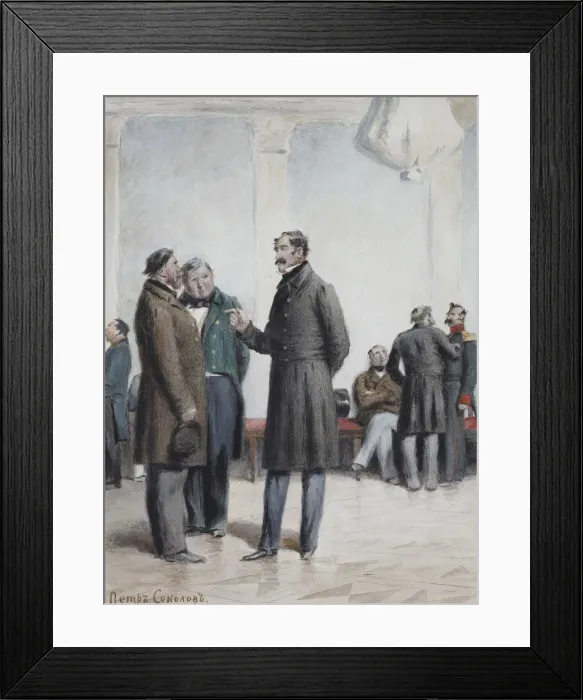 Framed Print : Illustration for the story Two Landowners (from A Sportsmans Sketches) by Ivan Turgenev, 1880s Framed Print : Illustration for the story Two Landowners (from A Sportsmans Sketches) by Ivan Turgenev, 1880s
