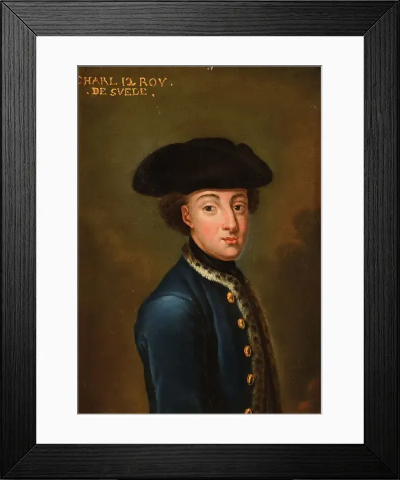 Framed Print : Portrait of the King Charles XII of Sweden (1682-1718) Framed Print : Portrait of the King Charles XII of Sweden (1682-1718)