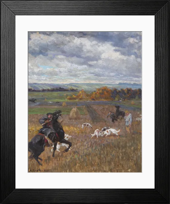 Framed Print : Illustration for poem Hunting with hounds by Nikolay Nekrasov, Early 20th cen Framed Print : Illustration for poem Hunting with hounds by Nikolay Nekrasov, Early 20th cen