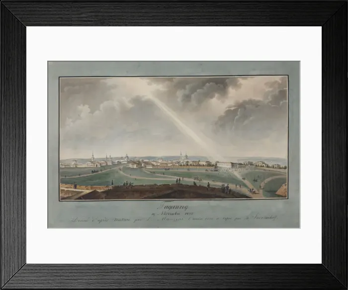 Framed Print : View of Taganrog on the day of the death of Emperor Alexander I on November 19, 1825, c Framed Print : View of Taganrog on the day of the death of Emperor Alexander I on November 19, 1825, c
