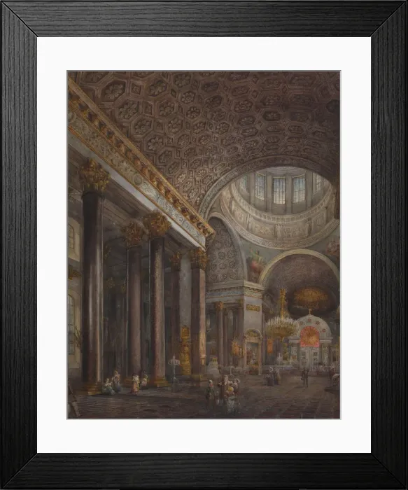 Framed Print : Interior view of the Kazan Cathedral in St. Petersburg, 1850s Framed Print : Interior view of the Kazan Cathedral in St. Petersburg, 1850s