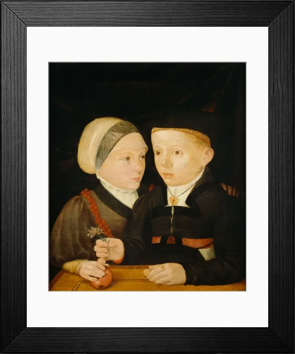 Framed Print : Portrait of a brother and a sister, also known as Fugger children, c. 1540 Framed Print : Portrait of a brother and a sister, also known as Fugger children, c. 1540