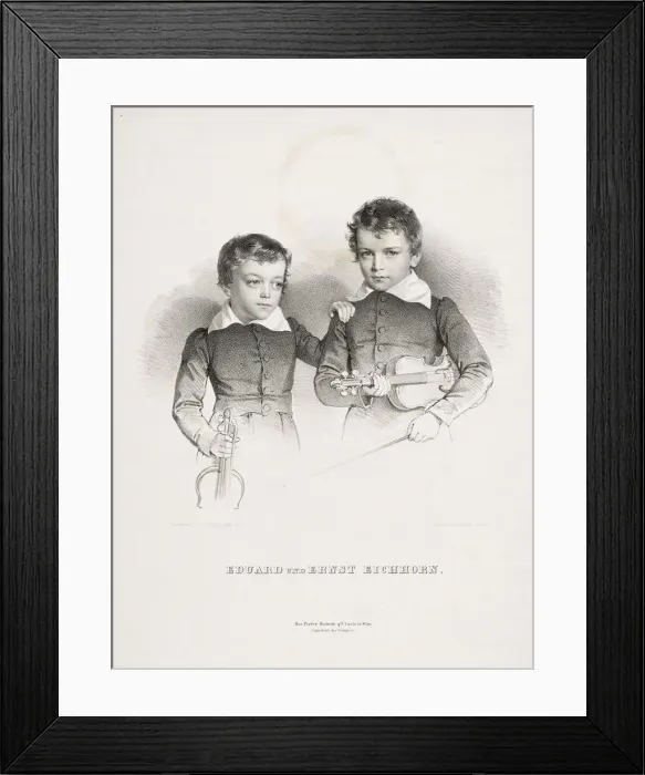 Framed Print : Ernst (1822-1844) and Eduard (1823-1896) Eichhorn, two little violinists, 1831 Framed Print : Ernst (1822-1844) and Eduard (1823-1896) Eichhorn, two little violinists, 1831
