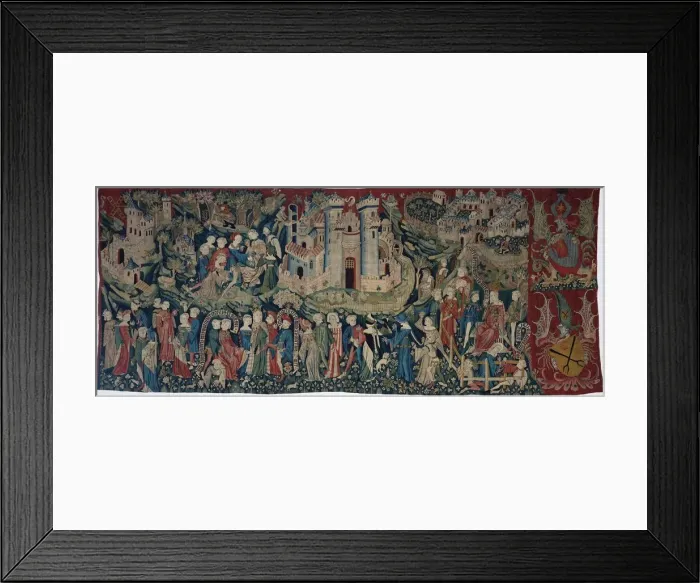 Framed Print : Courtly Love Games (Spieleteppich), tapestry, ca 1400 Framed Print : Courtly Love Games (Spieleteppich), tapestry, ca 1400