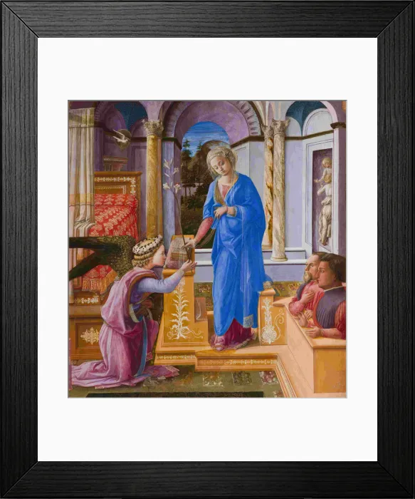 Framed Print : The Annunciation with two Kneeling Donors, c. 1440 Framed Print : The Annunciation with two Kneeling Donors, c. 1440