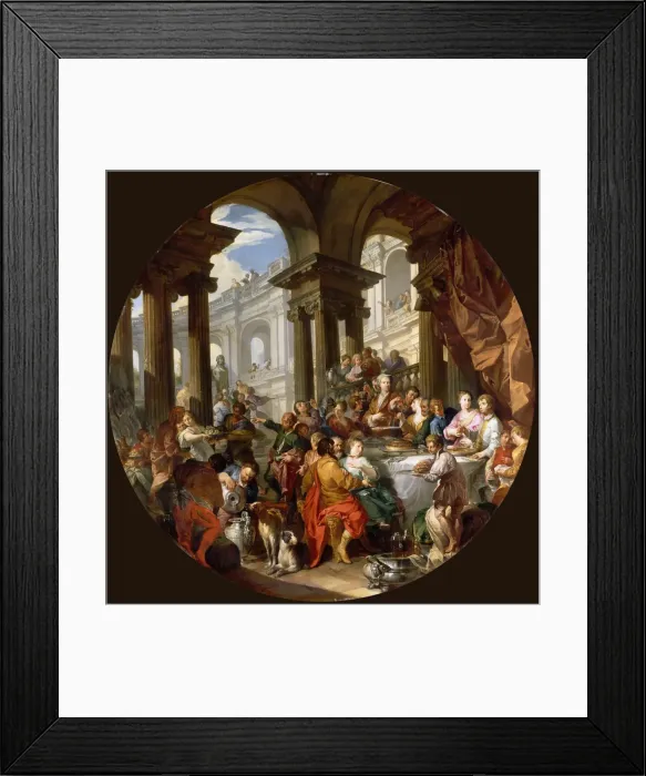 Framed Print : Banquet under a portico of ionic order, ca 1720 Framed Print : Banquet under a portico of ionic order, ca 1720
