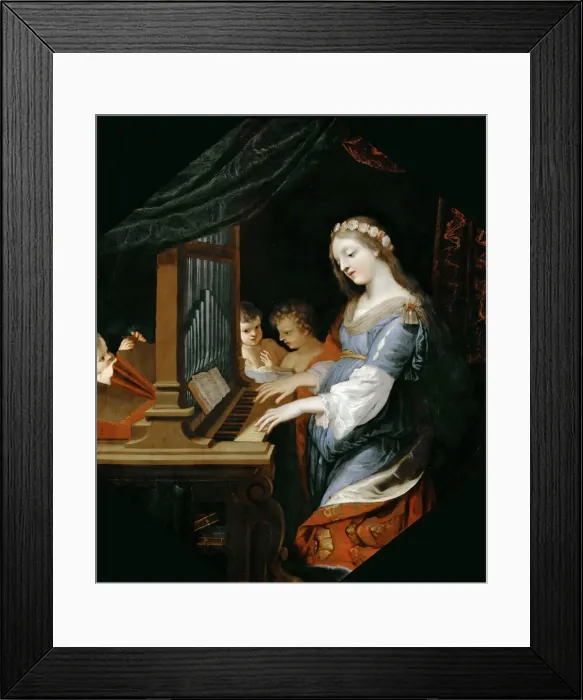 Framed Print : Saint Cecilia playing the organ Framed Print : Saint Cecilia playing the organ