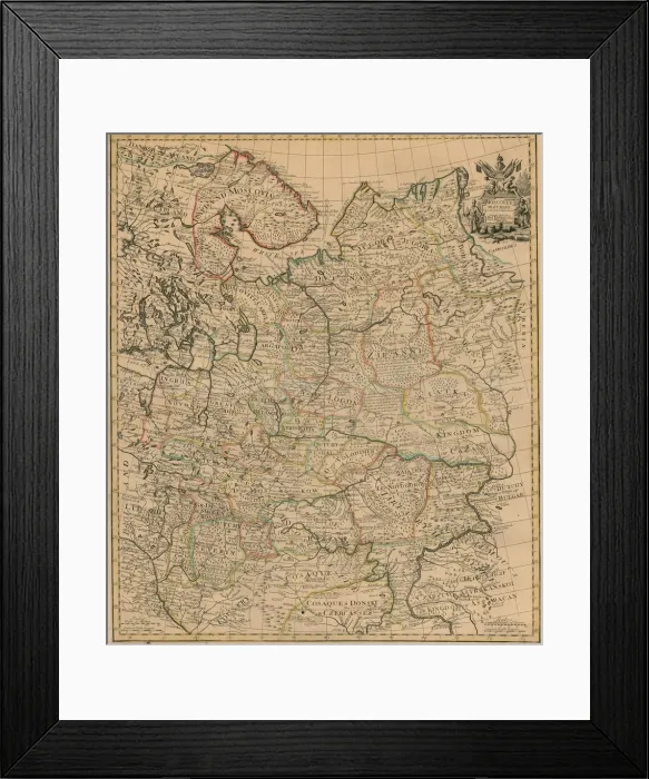 Framed Print : Map of the European Russia, 1721 Framed Print : Map of the European Russia, 1721