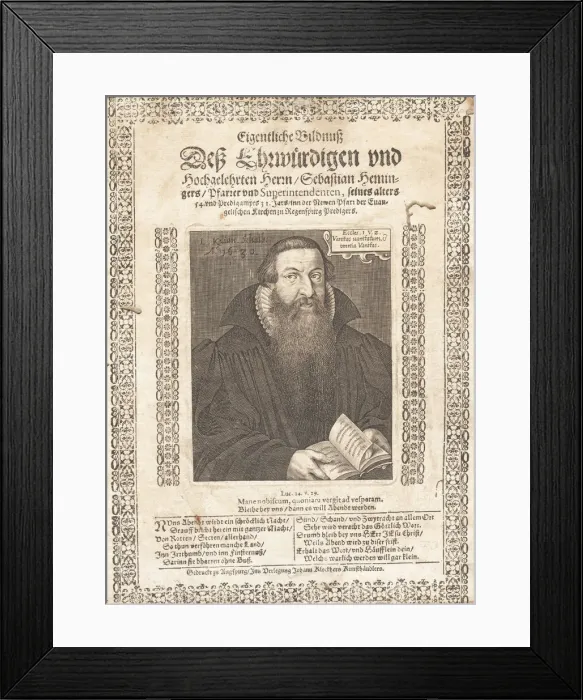 Framed Print : Portrait of Sebastian Hemminger (1577-1628), 1631 Framed Print : Portrait of Sebastian Hemminger (1577-1628), 1631