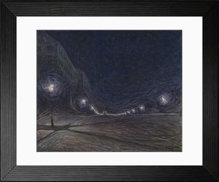 Framed Print : Hornsgatan, la nuit, 1902 Framed Print : Hornsgatan, la nuit, 1902