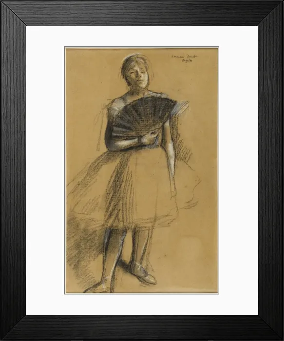 Framed Print : Girl with a Fan