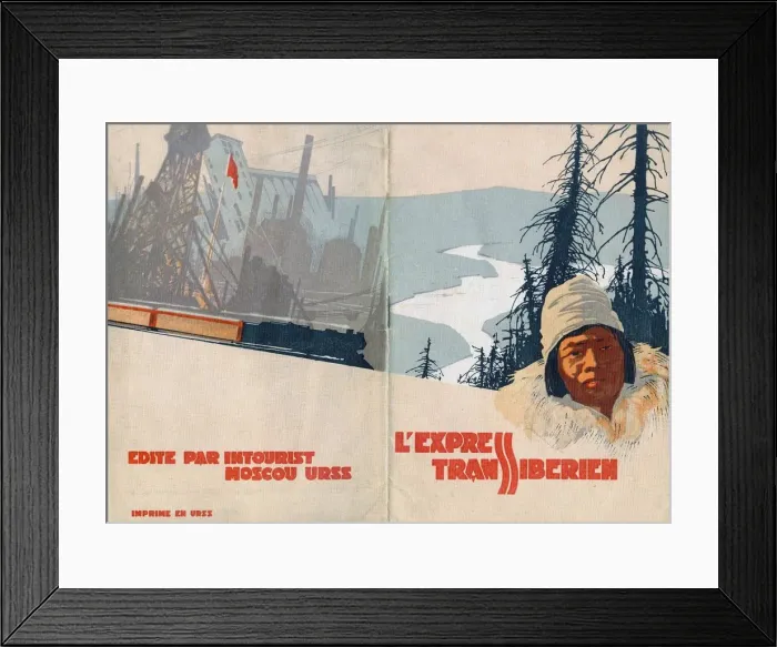 Framed Print : Transsiberian express (Brochure of the Intourist company), 1931 Framed Print : Transsiberian express (Brochure of the Intourist company), 1931