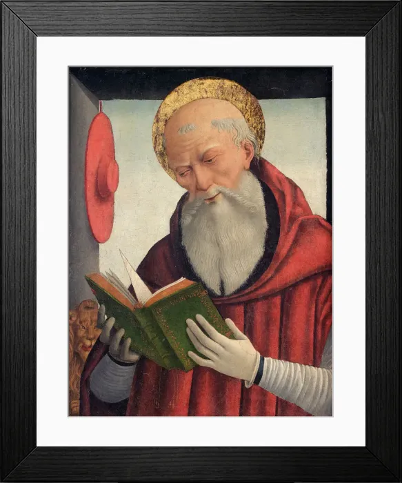 Framed Print : Saint Jerome reading, c. 1490 Framed Print : Saint Jerome reading, c. 1490