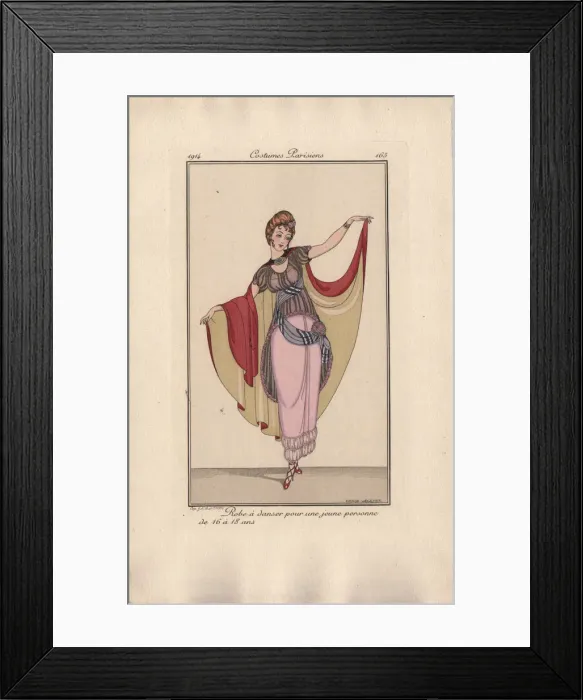 Framed Print : Dance dress for girls from 16 to 18 years, 1914 Framed Print : Dance dress for girls from 16 to 18 years, 1914