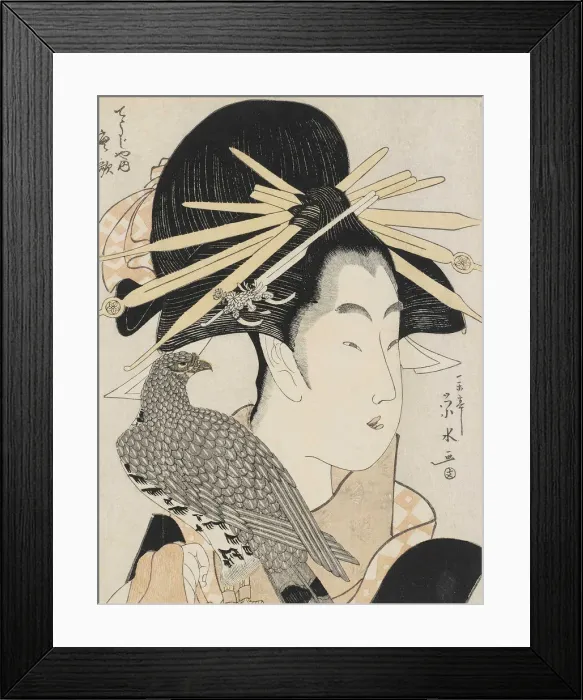 Framed Print : Courtesan Karuta of the Chojiya, 1790s Framed Print : Courtesan Karuta of the Chojiya, 1790s