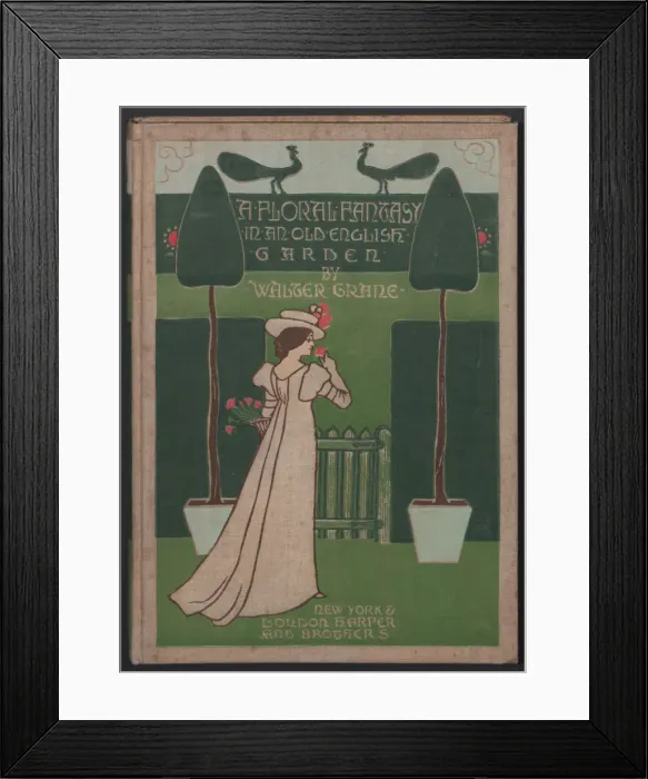 Framed Print : Cover design for A floral fantasy in an old english garden, 1899 Framed Print : Cover design for A floral fantasy in an old english garden, 1899